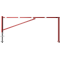 Swing barrier | for casting in concrete, hot-dip galvanized and red coated with white reflecting rings | clear width: 3000 mm | with triangular lock